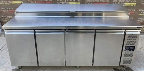 Ψυγείο Πάγκος Σαλατών 9Gn 1/3 Με Διπλή Ραφιέρα χωρίς μοτέρ GINOX Μεταχειρισμένο 